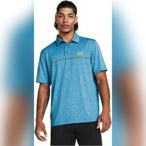 NWT Men's Size Medium Under Armour Playoff 3.0 Stripe Polo Shirt